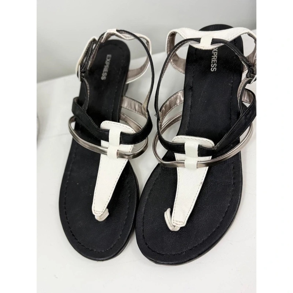 Express Women's Chic Black and White Sandals